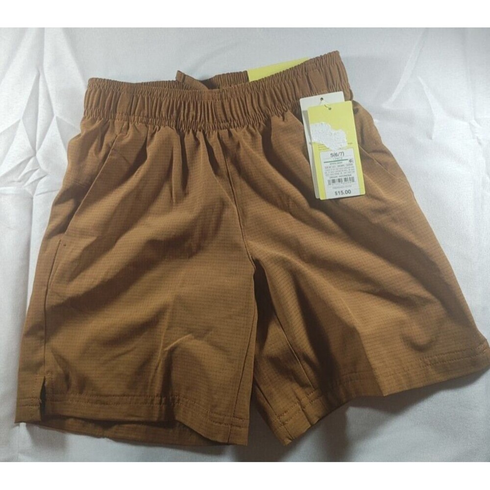 All In Motion Boys Size S (6/7) Woven Shorts Brown